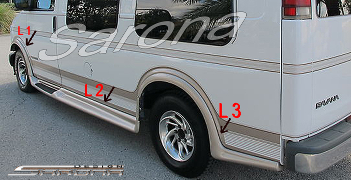 Custom GMC Savana Van  Short Wheel Base Running Boards (1996 - 2002) - $1350.00 (Part #GM-001-SB)
